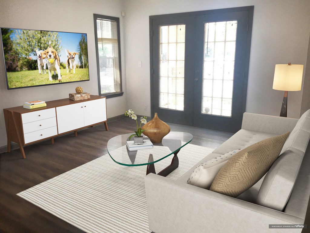 Living Room With Expansive Window at Highland View Apartments, Georgia, 30306