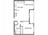 One bedroom Floor Plan l Mason at Hive in Oakland CA
