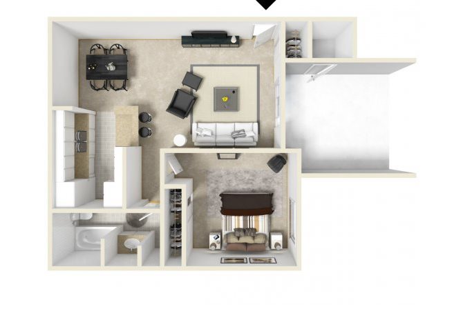 Metro 3610 1x1 Floor Plan Riverside Ca 1x1 Apartments for rent l Metro 3610