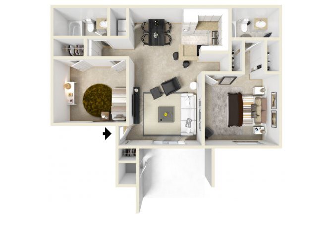 Metro 3610 2x2 Two Floor Plan Riverside Ca Two Bedroom Apartments for rent l Metro 3610