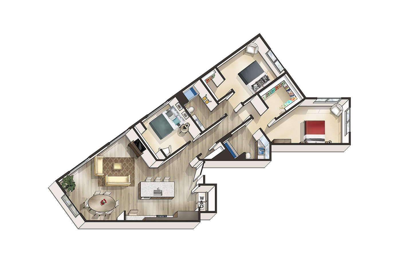 3x2 B Floor Plan 4