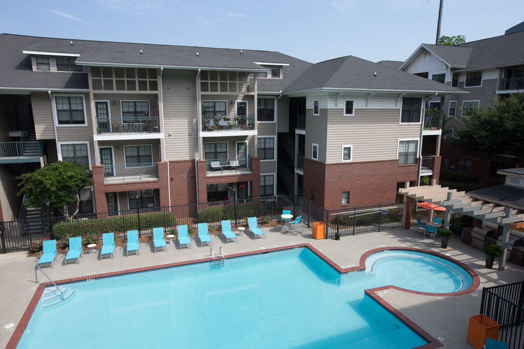 Arial Pool View at Monroe Place Apartments, Atlanta, GA, 30324