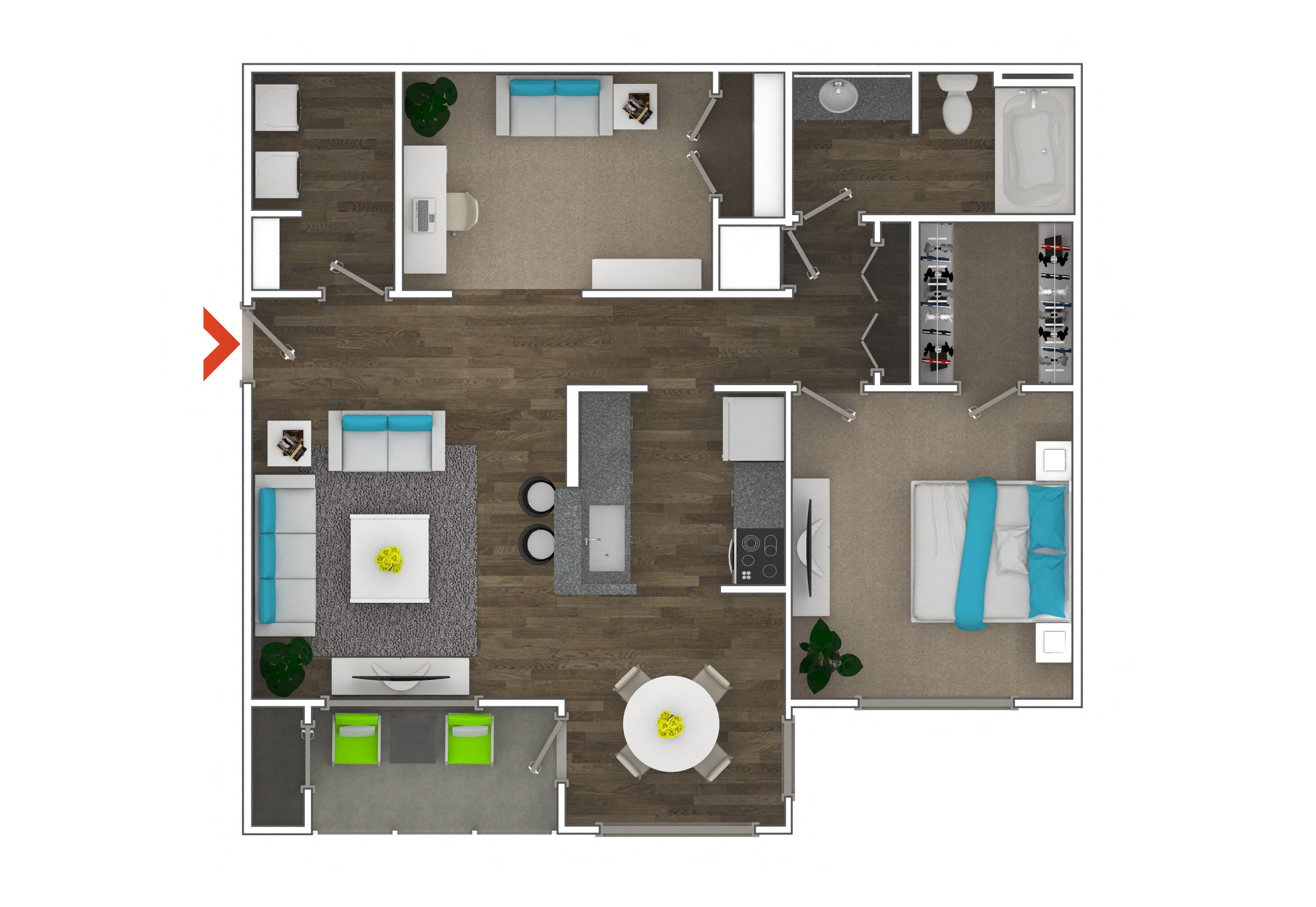 1 Bed 1 bath with office at Monroe Place Apartments, Atlanta, 30324