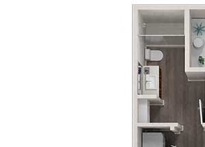 1BD, 1BTH floor plan for rent The Parc at Pruneyard
