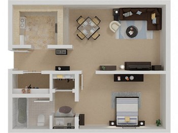 Parc Station | 1 bedroom 1 bathroom floor plan 1x1 units available at Parc Station Apts | Santa Rosa, CA - Photo Gallery 2