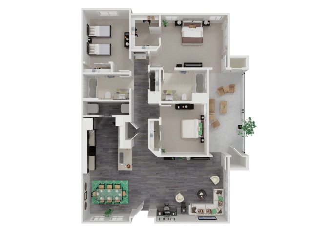 Three Bedroom Two Bath Apartments in Roseville