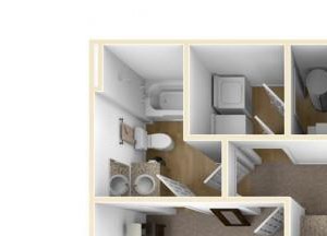 The Retreat at CTM l One Bedroom One Bedroom Floor Plan Waco, Texas Apartments l The Retreat at CTM Apartments