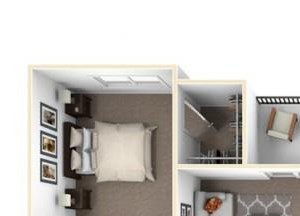 The Retreat at CTM l 3 Bedroom Three Bedroom Floor Plan Waco, Texas Apartments l The Retreat at CTM Apartments
