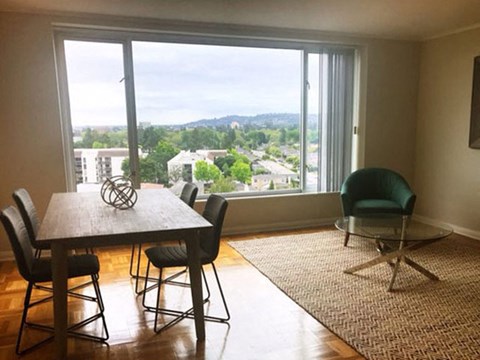 Dining and living room l Ryan Tower Apartments in San Mateo CA 