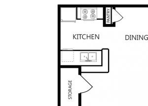 Saddle Brook Apartments l 1 Bedroom 1 Bedroom Floor Plan Saddle Brook Apartments l Longview, Texas Apartments