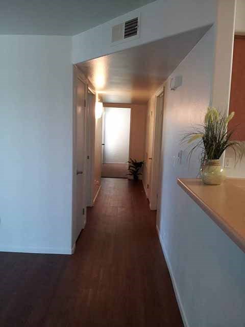 View down the hallway   l Santa Fe Apartments in Bakersfield CA