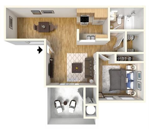 Plan C-1 Floor Plan at Seabreeze Apartment Homes, California, 94590-7602