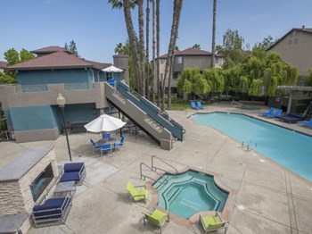 Sharps & Flats | Pool and Spa (sky view) Pool and Spa (sky view) at Sharps & Flats in Davis, CA 95618 - Photo Gallery 3