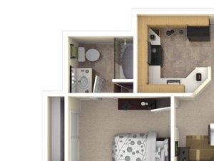 Sharps & Flats | 2 bedrooms 2 bathrooms floor plan 2x2 units available at Sharps & Flats Apts | Davis, CA