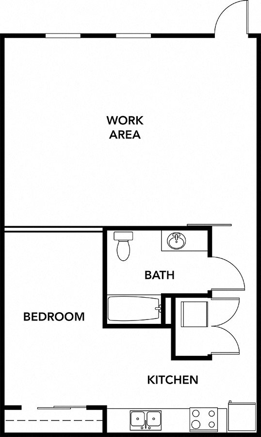 Southside by Vintage | Live-Work Studio floor plan Live-work studios available at Southside by Vintage | Seattle apts for rent