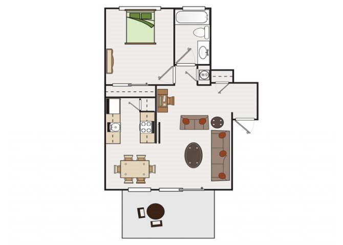Stoneridge Luxury Apartments | 1 bedroom 1 bathroom floor plan 1x1 condos available at Stoneridge Luxury Apartments | Walnut Creek, CA