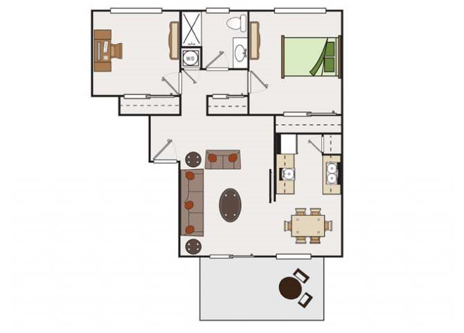 Stoneridge Luxury Apartments | 2 bedrooms 1 bathroom floor plan 2x1 condos available at Stoneridge Luxury Apartments | Walnut Creek, CA