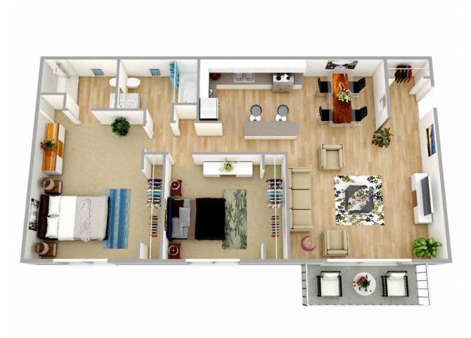 Sunterra Apartments l 2x2 Floor Plan Sunterra 2x2 Apartments l 3851 Sherbourne Drive Oceanside, CA 92056
