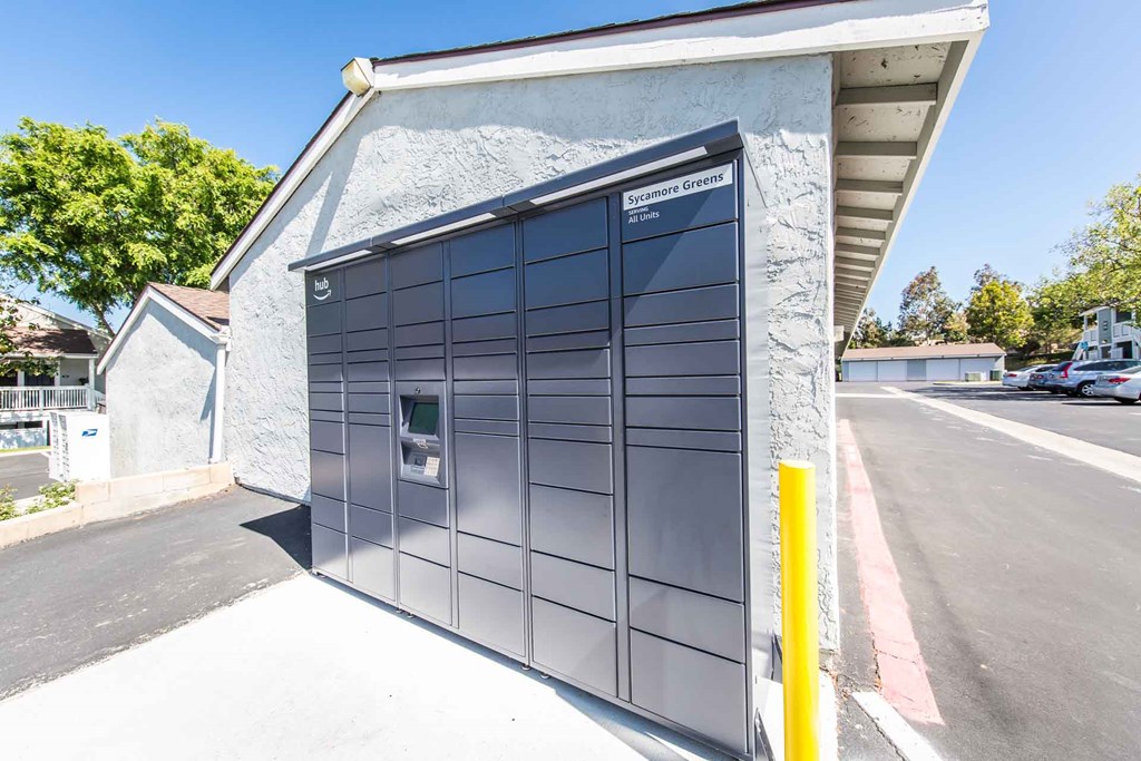 Package Locker at SYCAMORE GREENS APARTMENT HOMES, Vista, California