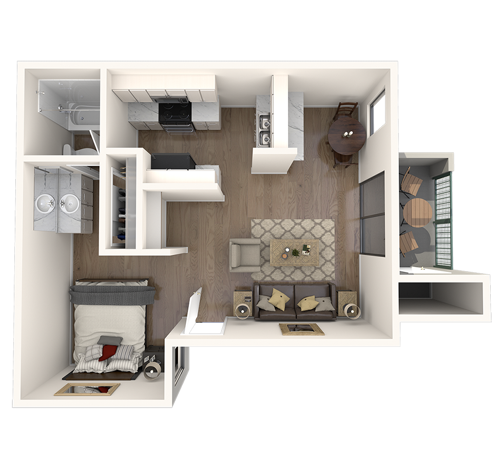One bedroom floor plan