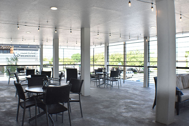 Covered Outdoor Plaza BBQ Area Traditions at Englewood Senior Apts for rent in Englewood CO