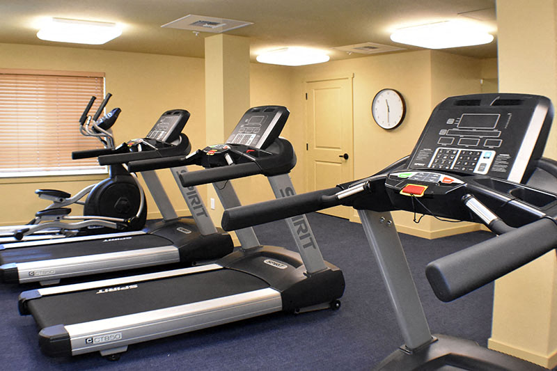 Gym with cardio equipment Englewood CO Senior Apartments For Rent in Englewood CO