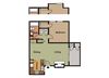 One Bedroom Floor Plan at Twin Creek Apartments in Antioch CA