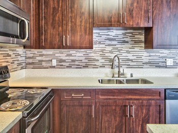 Full Kitchen View Villa Fontaine Apartments | Valley Village CA 91607
