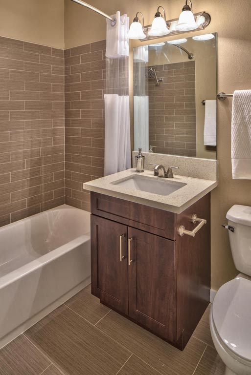 Bathroom with vanity Apts in Valley Village CA | Villa Fontaine