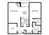 Villa Fontaine Apartments | One Bedroom with balcony One bedroom Floor Plan Villa Fontaine Apartments | Valley Village CA 91607