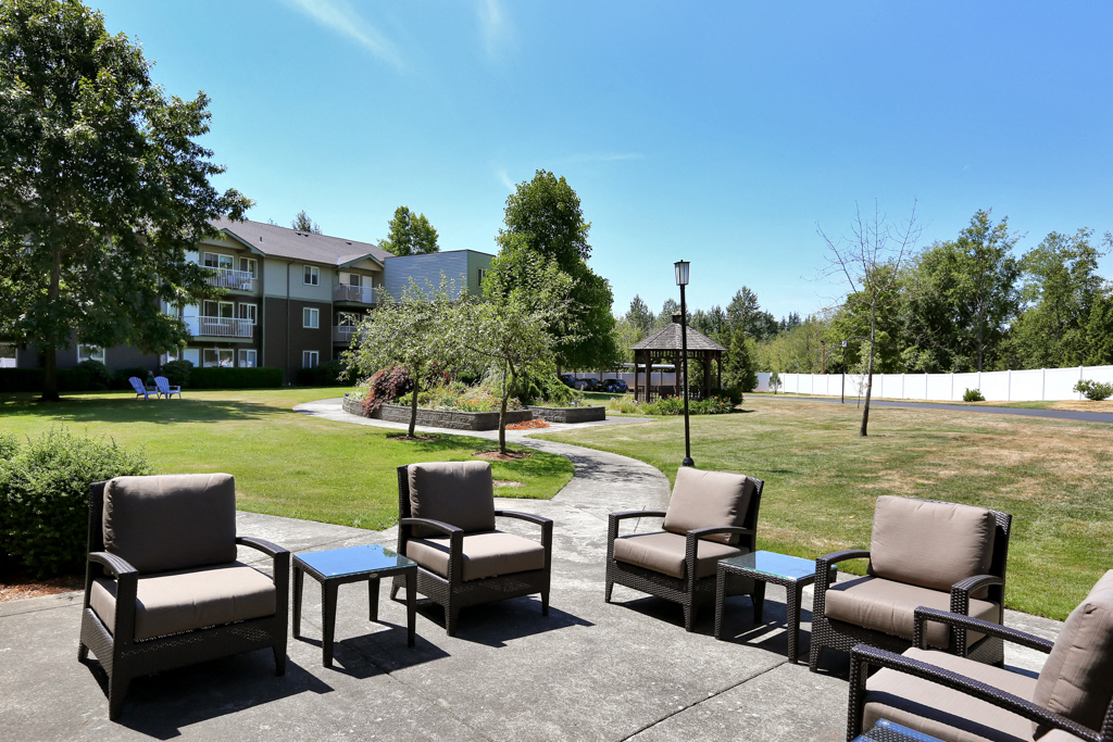 Outdoor Common area Vintage at Bellingham Senior Apartments for rent | Bellingham, WA