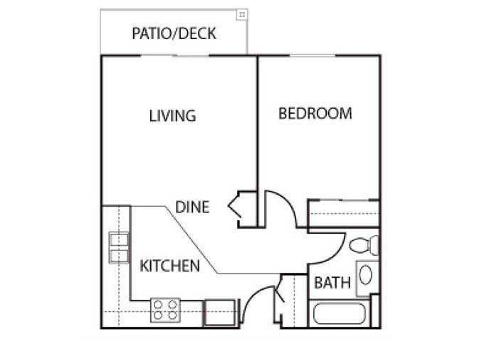 Vintage at Bend Senior One Bedroom Apartments l Bend, OR 1Bebroom floor plan Vintage At Bend 611 NE Bellevue Drive Bend, OR 97701