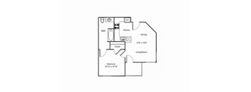 One Bedroom Floor Plan   Vintage at Bouquet Canyon Senior Apartments l Santa Clarita Ca