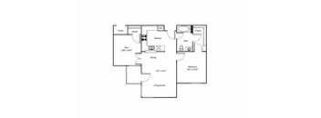 2 bed Floor Plan  Vintage at Bouquet Canyon Senior Apartments l Santa Clarita Ca