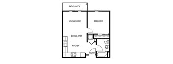 1x1 floor plan Vintage at Chehalis Senior Apartments l Chehalis, WA
