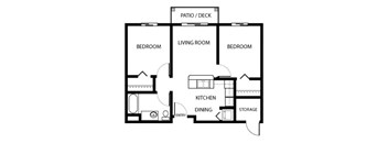 2x1 floor plan Vintage at Chehalis Senior Apartments l Chehalis, WA