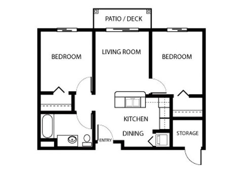 2x1 floor plan Vintage at Chehalis Senior Apartments l Chehalis, WA
