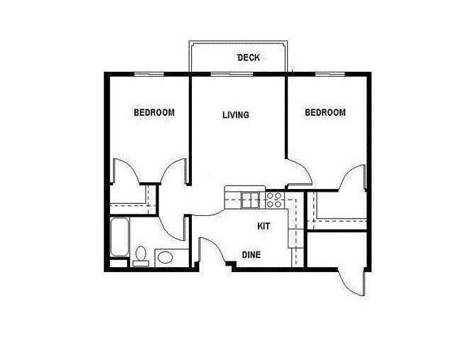 Vintage at Everett Senior Apartments l 2 Bedroom Floor Plan Everett, WA l Vintage at Everett Apartments @ bedroom Apartments for Rent
