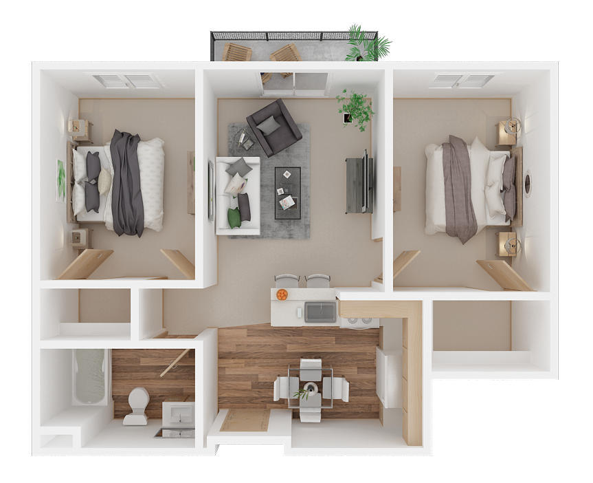 2 bed 1 bath A at Everett Senior Community, Everett