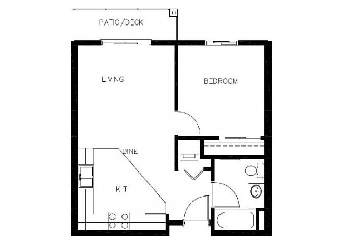 Vintage at Holly Village l 1x1 1x1A floor plan Everett Wa l Vintage at Holly Village Senior Apartments