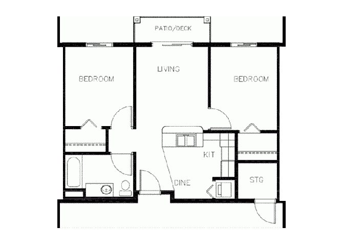 Vintage at Holly Village l 2x2 2x2A floor plan Everett Wa l Vintage at Holly Village Senior Apartments