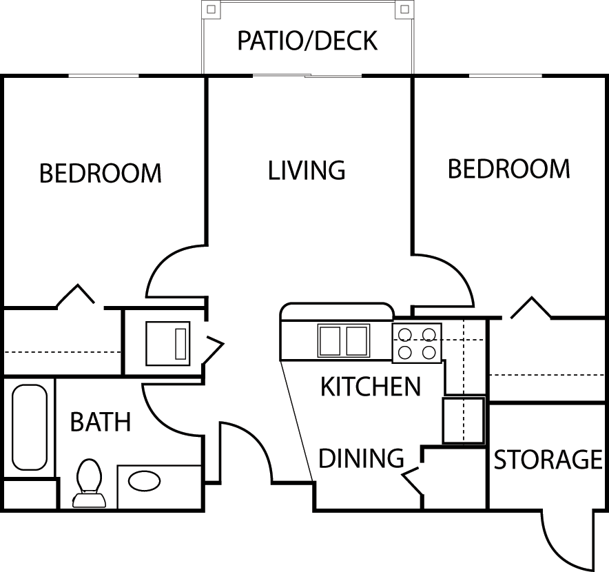 Vintage at Mount Vernon l 2x1 Floor Plan 2x1 Floor Plan Vintage at Mount Vernon Senior Apartments in Mt. Vernon, WA