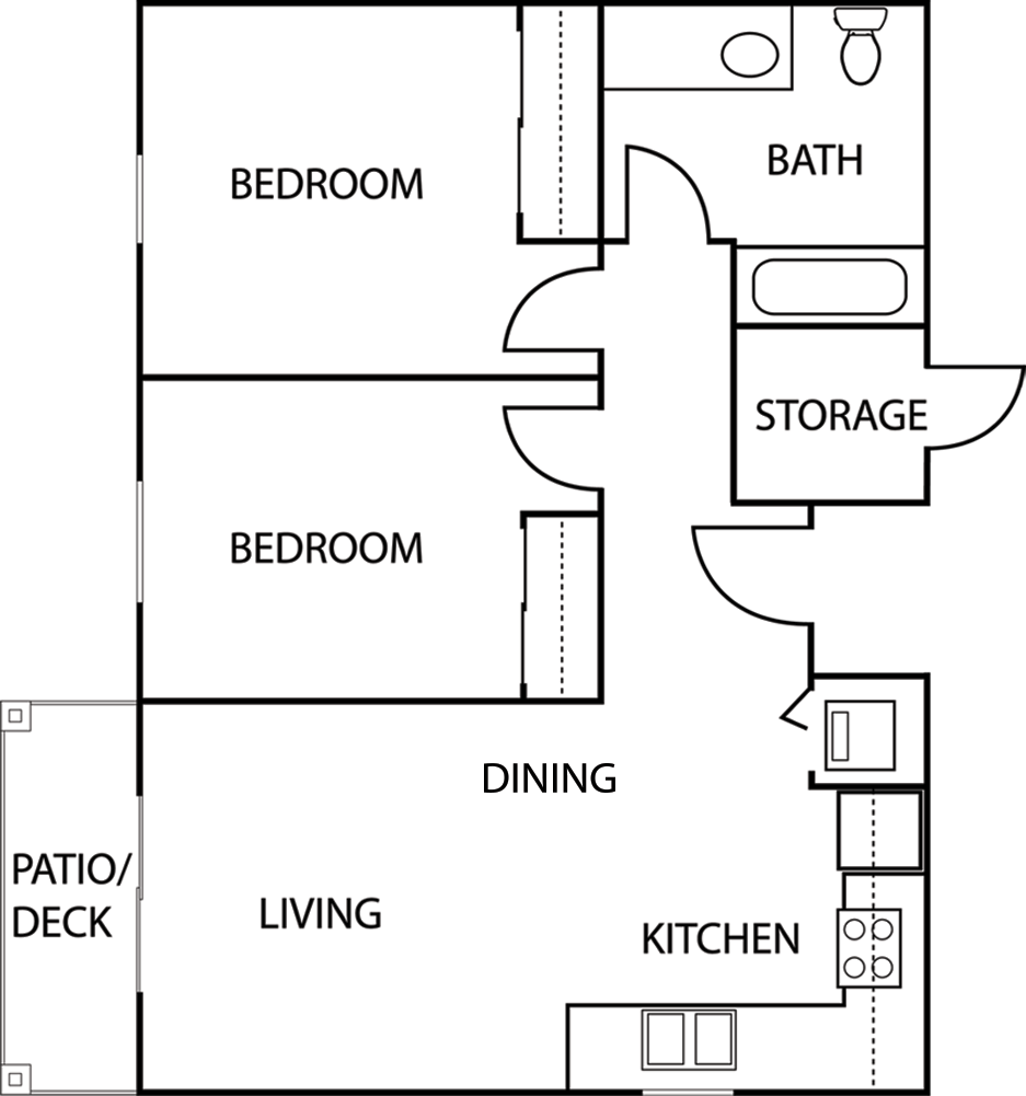 Vintage at Mount Vernon l 2x1 Floor Pla 2x1 Floor Plan Mt. Vernon WA Apartments l Vintage at Mont Vernon Apts