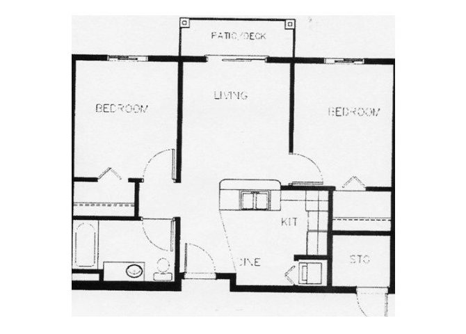 Vintage at Napa Senior Apartments l 1x1 Floor Plan 2X1 floor plan Vintage at Napa Senior Apartments l Napa, CA 94558