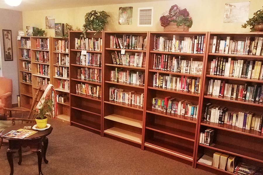 Library with seating area
