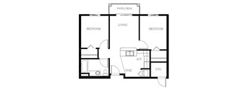2 Bdrm A floor plan Vintage at Richland Senior Apartments in Richland Wa