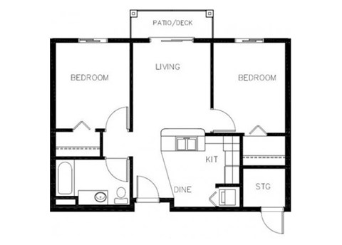 2 Bdrm A floor plan Vintage at Richland Senior Apartments in Richland Wa