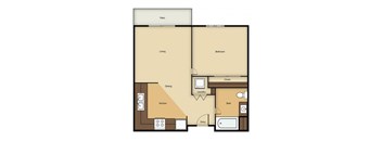 1BR floor plan Vintage at Sequim Senior Apartments l Sequim Wa 98382