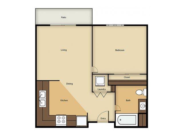 Vintage at Sequim Senior Apartments l 1 Bedroom Floor Plan 1BR floor plan Vintage at Sequim Senior Apartments l Sequim Wa 98382