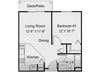 Vintage at Seven Hills Senior Apartments l 1x1 Floor Plan Henderson, NV l Vintage at Seven Hills Senior 1x1 Floor Plans Apartments For Rent